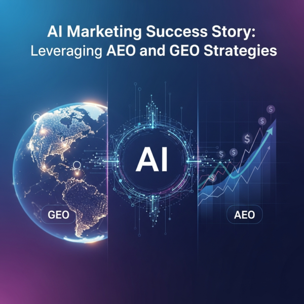AI 마케팅 성공 사례: AEO 및 GEO 전략 활용법 이미지.
